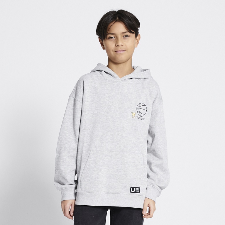 Printed hoodie "Logan" Grey melange 4